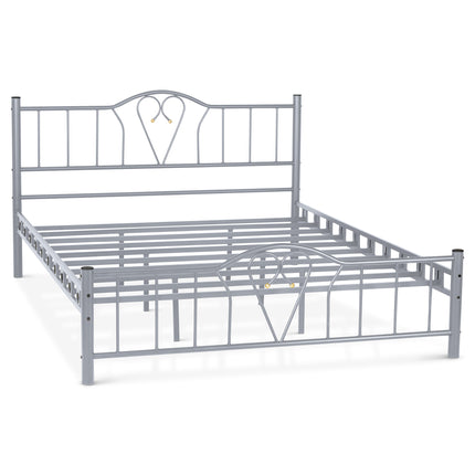 Orkide Metal 5FT King Size Bed Frame - Silver