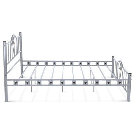 Orkide Metal 4'6FT Double Bed Frame - Silver