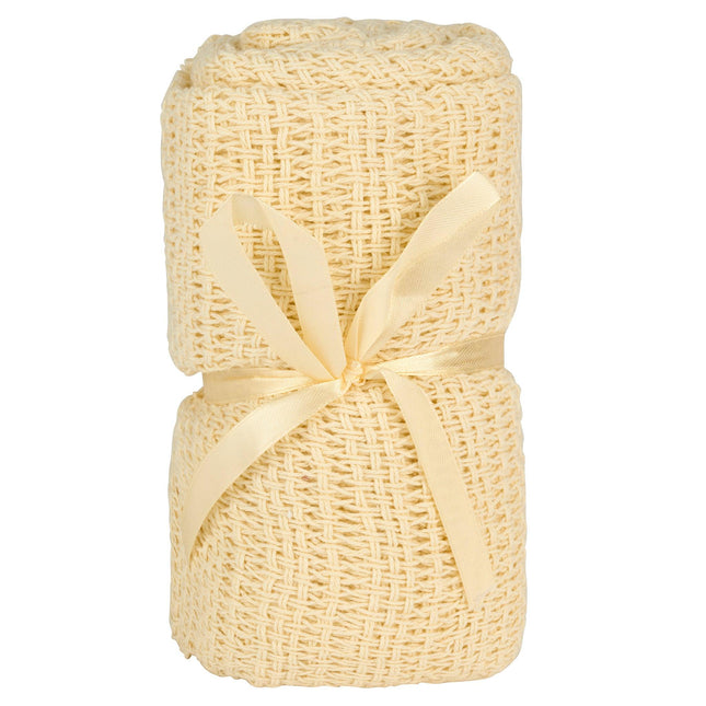 Cellular 100% Cotton Baby Blanket Cream - 70 x 90cm-5050403801488-Bargainia.com