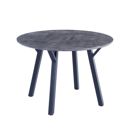 Dark Concrete Effect Round Dining Table 1.1m