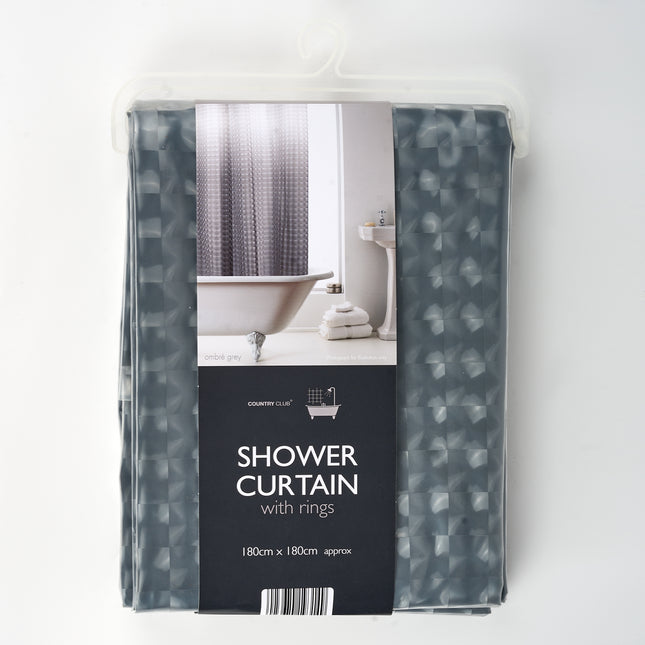 Ombre Grey 3D Shower Curtain 180cm