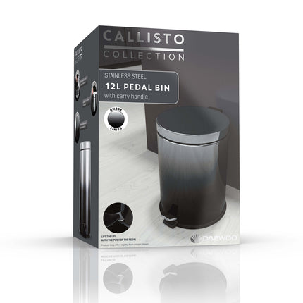 Daewoo Callisto Chrome & Black Pedal Bin - 12L-5024996902655-Bargainia.com
