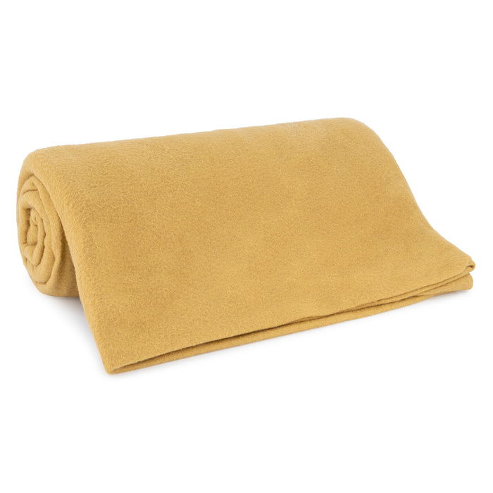 King Size Plain Fleece Blanket - 150 x 200cm - Beige-5056536100863-Bargainia.com