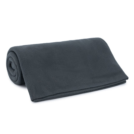 King Size Plain Fleece Blanket - 150 x 200cm - Dark Grey-5056536100870-Bargainia.com