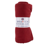 Red Fleece Blanket, Soft Flannel Fleece Throw, 150 x 200cm, Warm Plain Throw for Beds, Sofas and Chairs