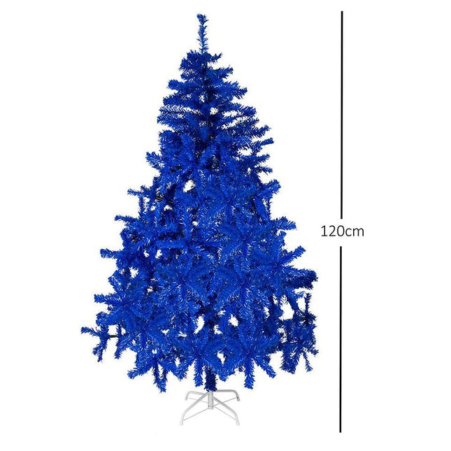 Blue Artificial Fir Tinsel Christmas Tree - 4-7ft-5056150237044-Bargainia.com