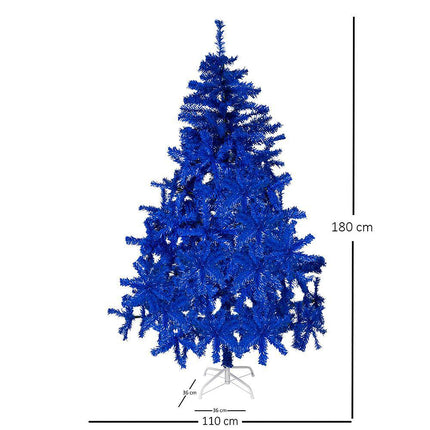 Blue Artificial Fir Tinsel Christmas Tree - 4-7ft-5056150237068-Bargainia.com