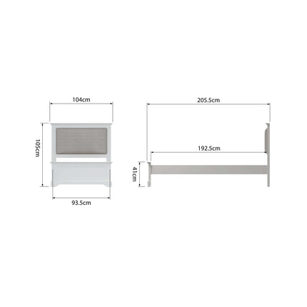 Amelia Single 3FT Bed Frame White