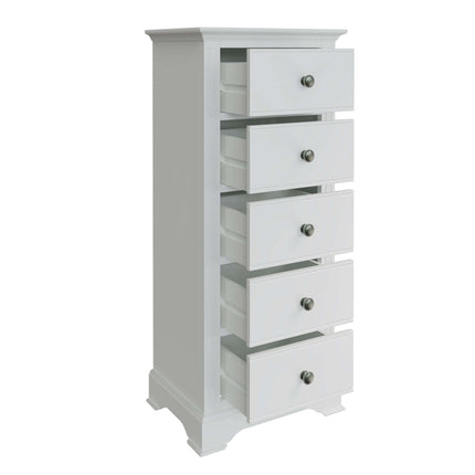 Amelia Narrow White Chest Of Drawers