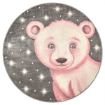 Bambi Pink Bear Kids Rug, Soft 13mm Pile Nursery and Children's Bedroom Rug, OEKO-TEX Tested, Round and Rectangle