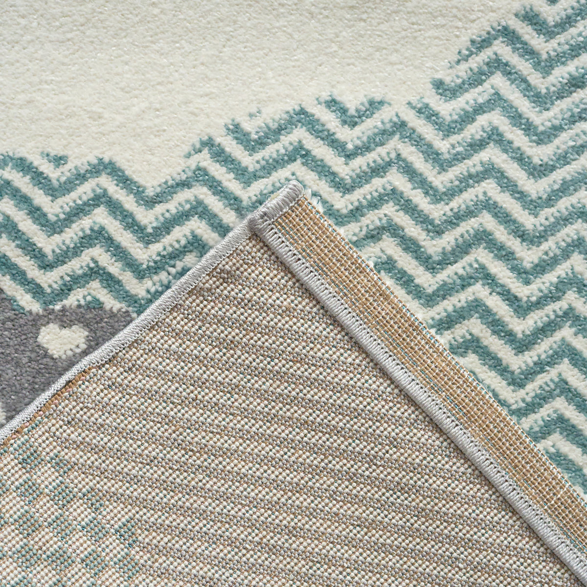 Bambi Blue and Grey Clouds Kids Rug, Soft 13mm Pile Nursery and Children's Bedroom Play Mat, Rectangle and Round