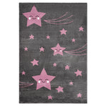 Tapis Étoiles roses et grises - Enfants