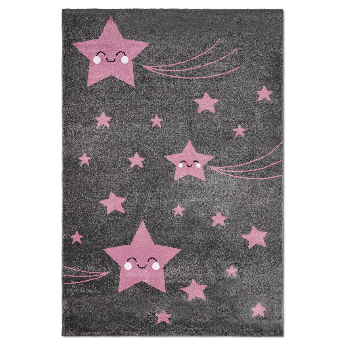 Tapis Étoiles roses et grises - Enfants
