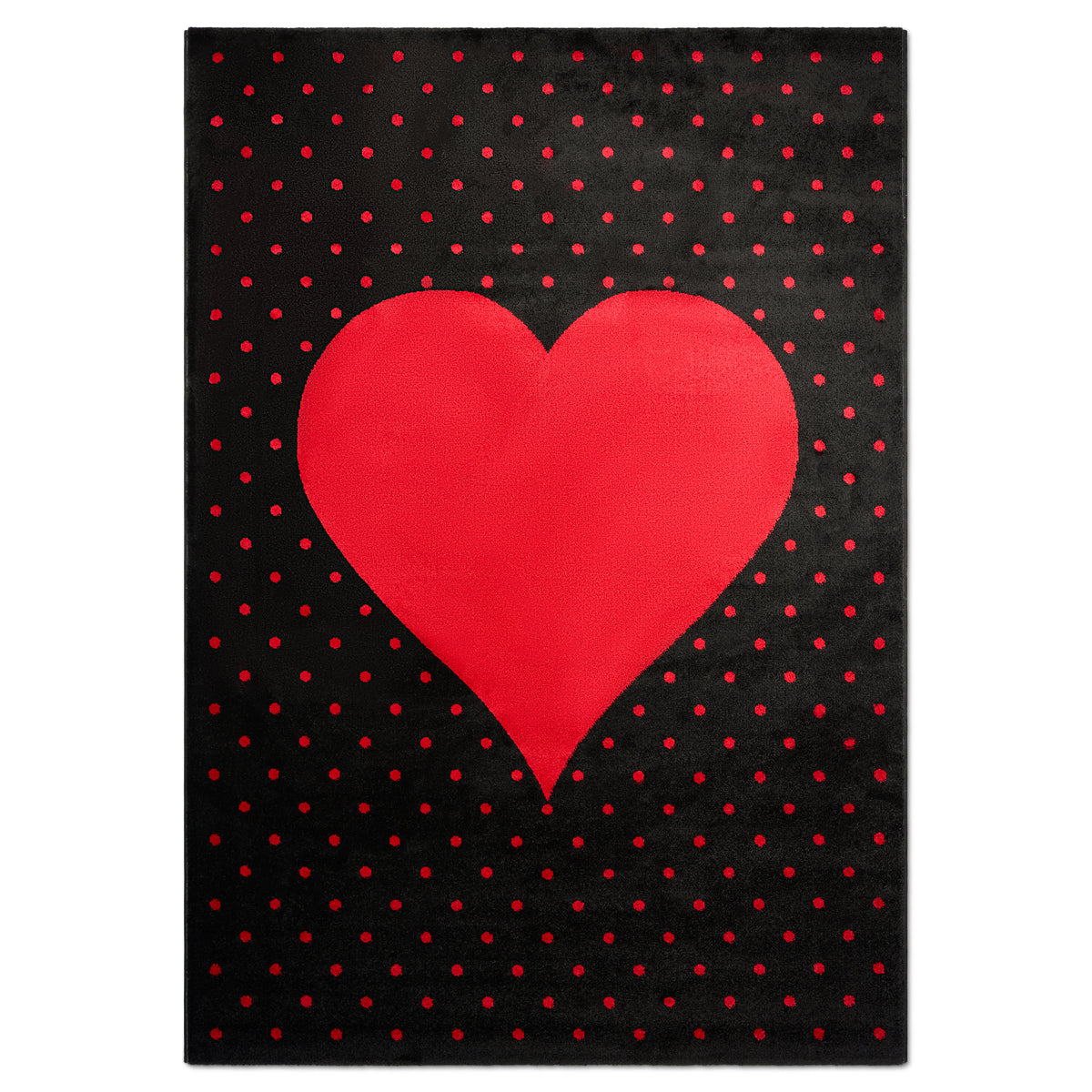 Tapis enfant cœur rouge et noir - Bambi