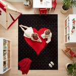 Tapis enfant cœur rouge et noir - Bambi