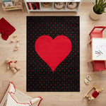 Tapis enfant cœur rouge et noir - Bambi
