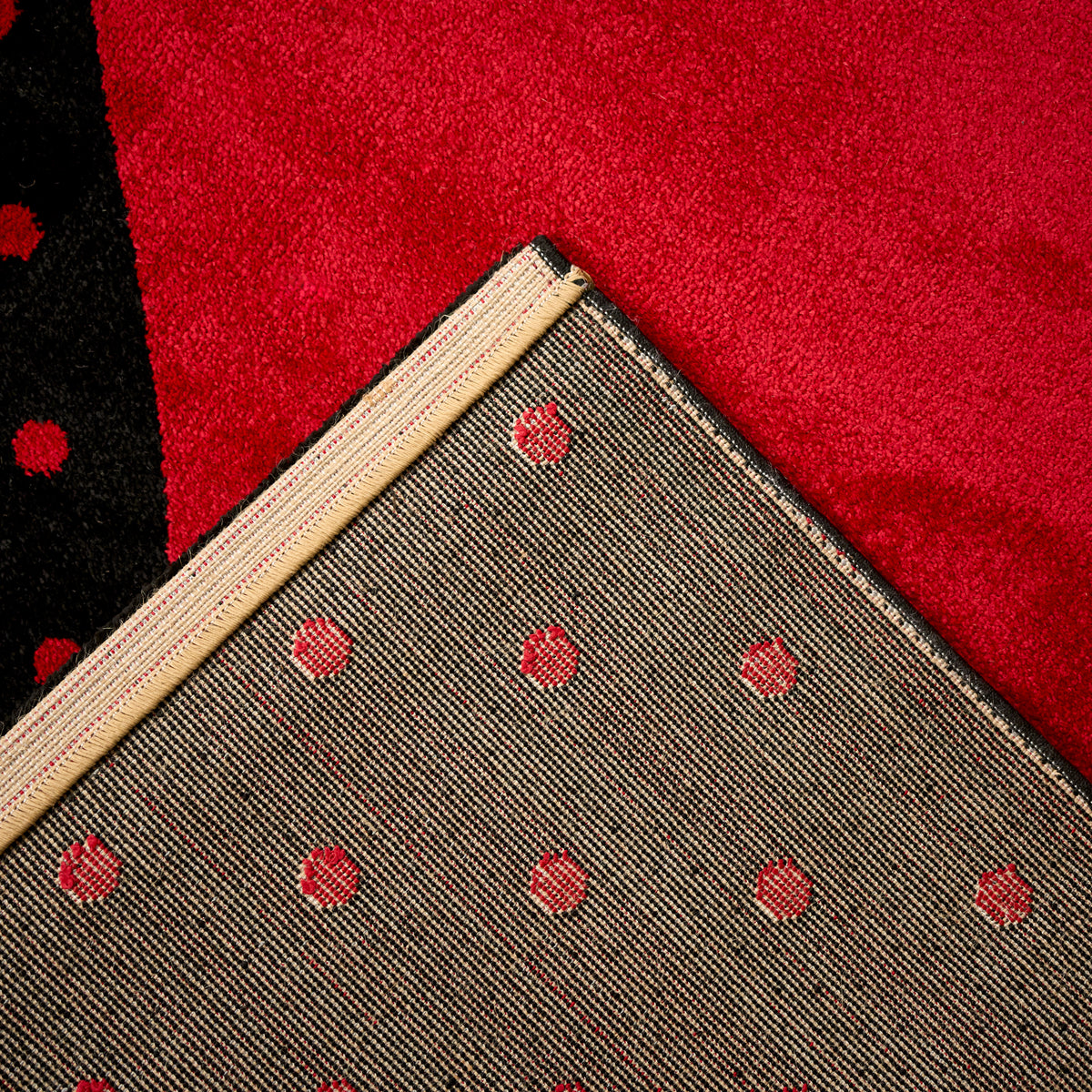 Tapis enfant cœur rouge et noir - Bambi