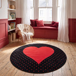 Tapis enfant cœur rouge et noir - Bambi