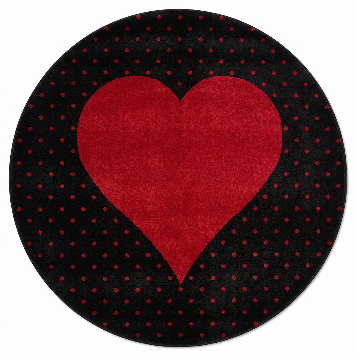 Tapis enfant cœur rouge et noir - Bambi