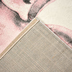 Bambi Pink Sleeping Fawn Kids Rug, Soft 13mm Pile Nursery and Playroom Rug, Hessian Backed, Round Sizes
