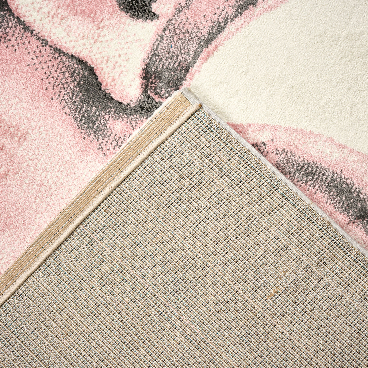 Bambi Pink Sleeping Fawn Kids Rug, Soft 13mm Pile Nursery and Playroom Rug, Hessian Backed, Round Sizes