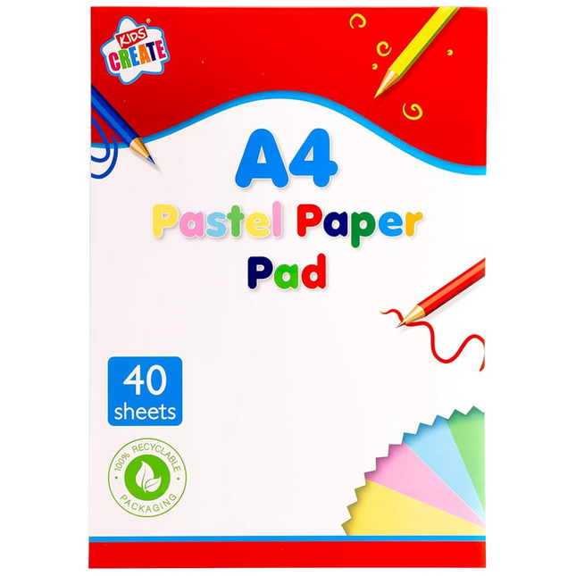A4 Pastel Paper Pad - 40 Sheets-5012128540929-Bargainia.com