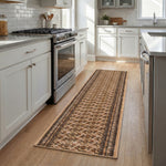 Beige Bokhara Stair Runner, Traditional Hessian Backed Hallway Carpet Runner, 60cm Wide, 9mm Pile, Custom Lengths