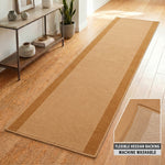 Beige Border Stair Runner, Classic Neutral Hallway Carpet Runner, Flexible Hessian Backed, 60cm Wide, Custom Length