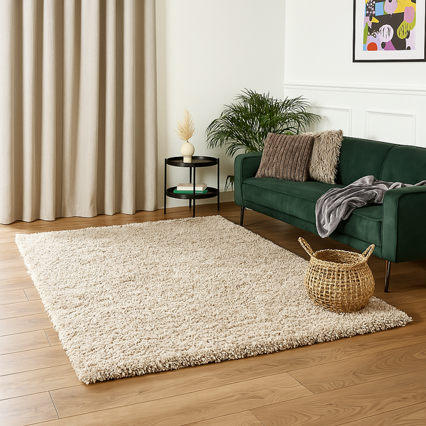 Beige Thick Shaggy Rug - California Rugs Rug Masters