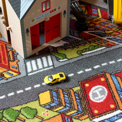 Big City Car Bright Play Mat Non Slip Kids Rug