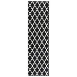 Black & White Trellis Runner Rug | Hessian Backed Flexible Stair & Hallway Carpet Runner