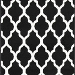 Texas Black and White Trellis Stair Runner, Moroccan Geometric Hessian Backed Hallway Runner, Custom Length