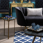 Bosie Kensington Townhouse Navy Blue and White Rug