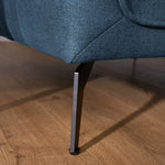 Brixton Blue Armchair - Modern Fabric Accent Chair with Steel Legs