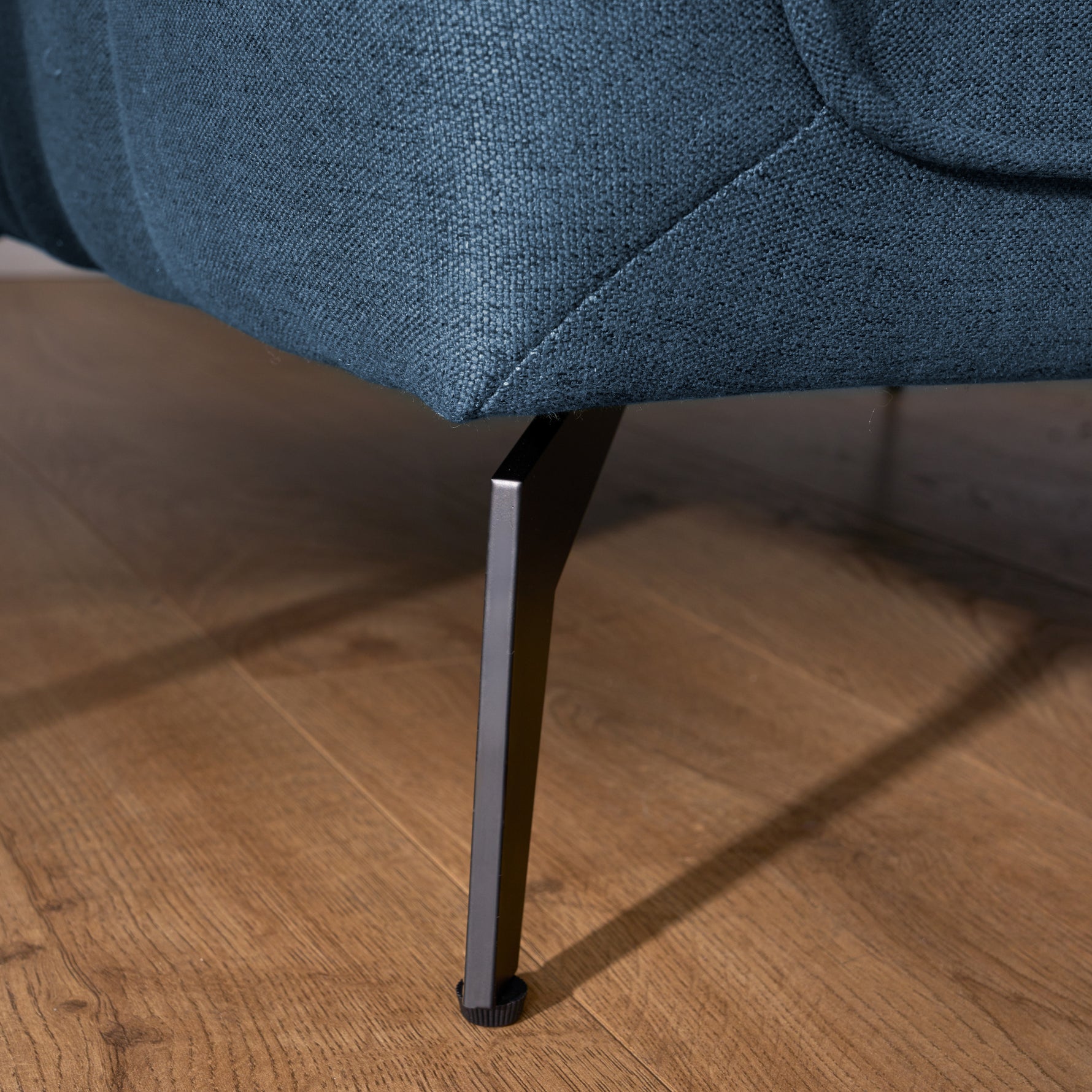 Brixton Blue Armchair - Modern Fabric Accent Chair with Steel Legs