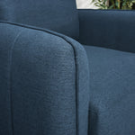 Brixton Blue Armchair - Modern Fabric Accent Chair with Steel Legs