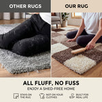 California Beige Checked Shaggy Rug, Cream, Beige and Brown Tartan Thick 5cm Pile Rug for Living Room and Bedroom