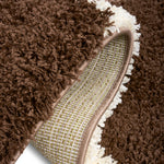 California Brown Checked Shaggy Rug, Brown, Beige and Cream Tartan Thick 5cm Pile Rug for Living Room and Bedroom