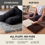 California Brown Checked Shaggy Rug, Brown, Beige and Cream Tartan Thick 5cm Pile Rug for Living Room and Bedroom