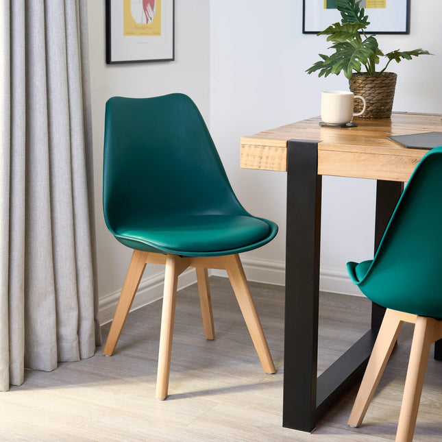 Rocco Tulip Dining Chairs (Set of 4) - Forest Green-5056536103437-Bargainia.com