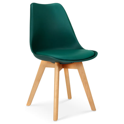 Rocco Tulip Dining Chairs - Forest Green Bargainia