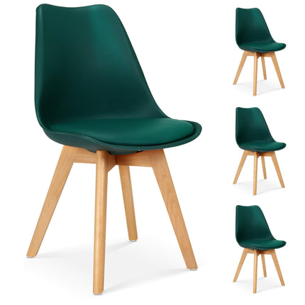 Rocco Tulip Dining Chairs - Forest Green Bargainia