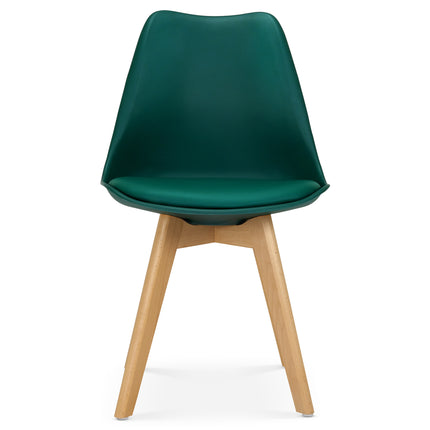 Rocco Tulip Dining Chairs - Forest Green Bargainia Single