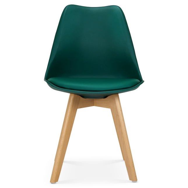 Rocco Tulip Dining Chairs - Forest Green Bargainia Single