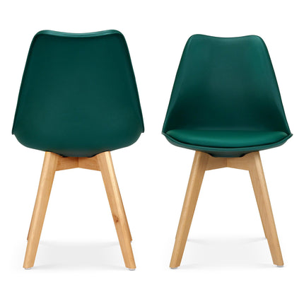 Rocco Tulip Dining Chairs - Forest Green Bargainia