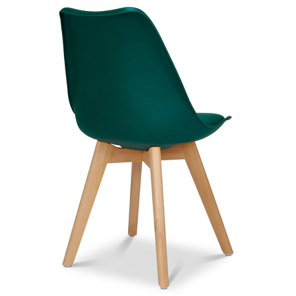 Rocco Tulip Dining Chairs - Forest Green Bargainia