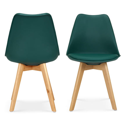 Rocco Tulip Dining Chairs - Forest Green Bargainia Set of 2