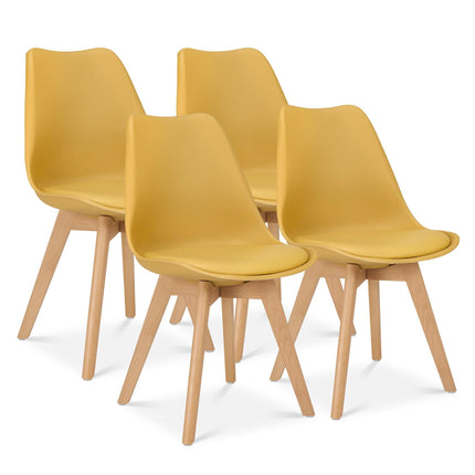 Rocco Tulip Dining Chairs - Mustard Yellow Bargainia Set of 4