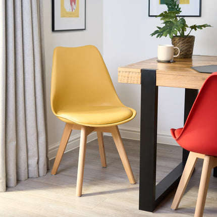 Rocco Tulip Dining Chairs - Mustard Yellow Bargainia