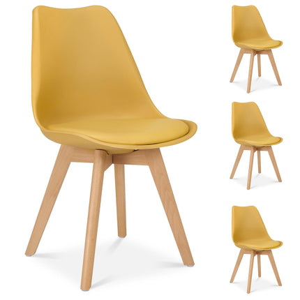 Rocco Tulip Dining Chairs - Mustard Yellow Bargainia